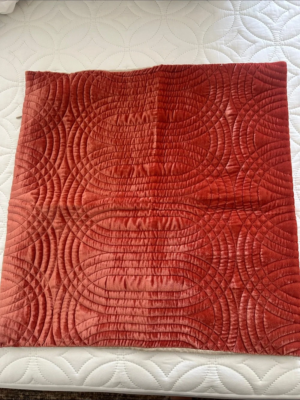 Rust Quilted Decorative Throw Pillow Cover - Unbranded